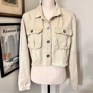 Vigoss Cream Jean Jacket Cropped Style